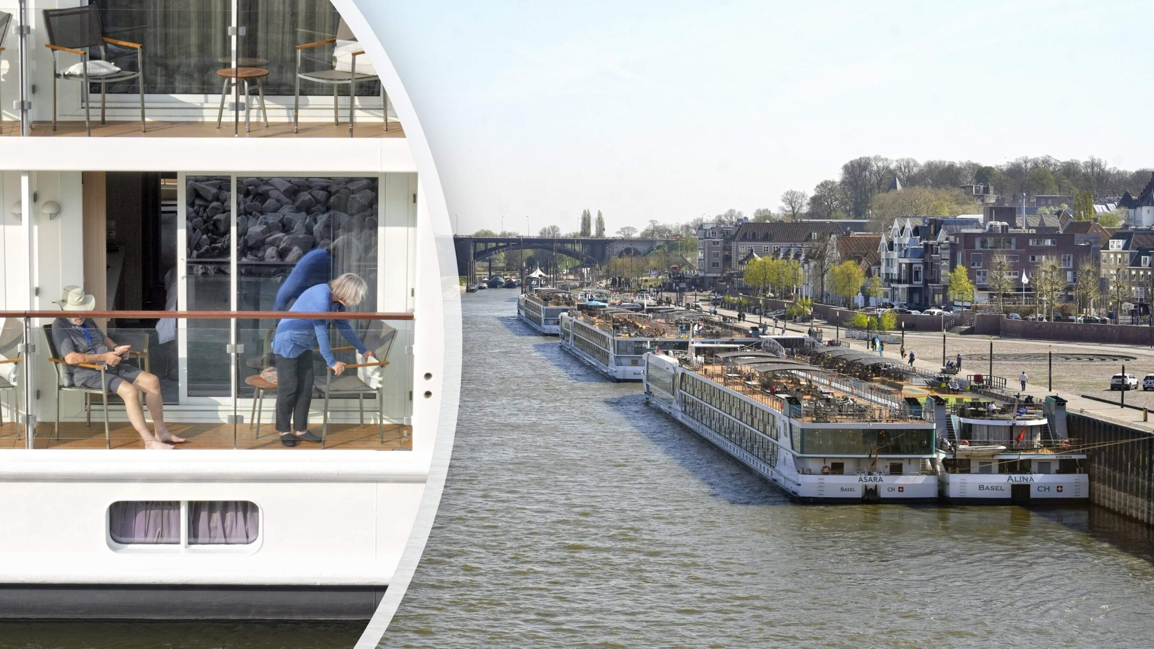 Cruise op de Rijn eindigt in de bus: ’Schepen kunnen niet verder door droogte’
